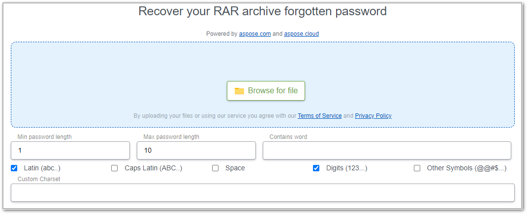 RAR Password Recovery Online Free Password Recovery Tool